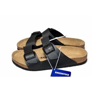 Birkenstock Yao Black Cross Strap Sandals EU 43 Men's US 10 Cork Footbed New